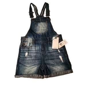 NWT Girls Wallflower Girls bib Overall Shorts, Size: M (10-12) western